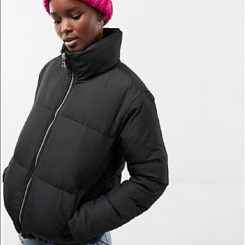 Express Zip Front Short Puffer Coat